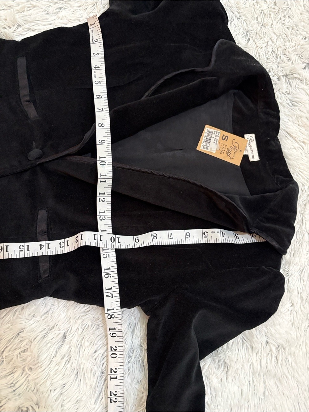 Plugg Black Velvet Blazer Jacket Size Small - Picture 9 of 14